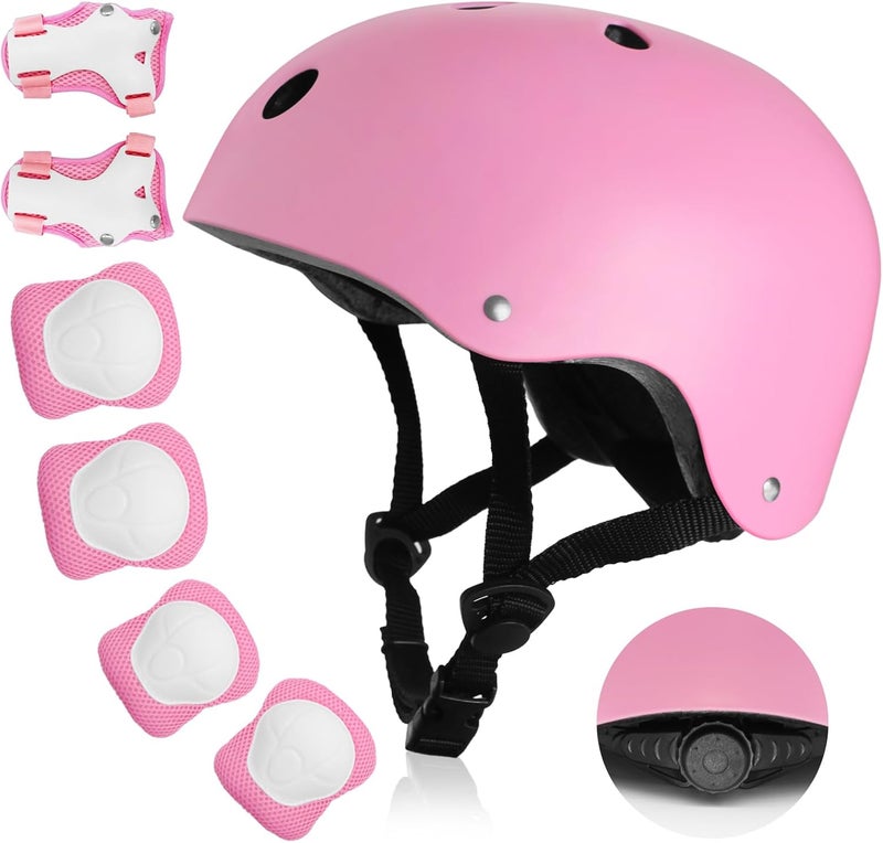 salepo Kids Bike Helmet, Toddler Helmet for Kids Ages 3-5-8, Skateboard Helmet with Knee Elbow Wrist Pads for Boys Girls, Adjustable Protective Gear Set for Skating Bicycling Roller - Image 1
